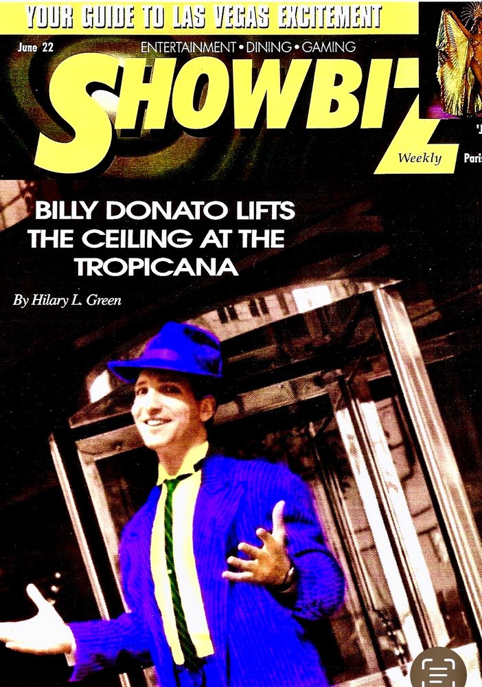 Showbiz magazine cover featuring Billy Donato